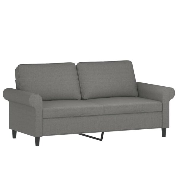 vidaXL Canapé à 2 places Gris foncé 140 cm Tissu