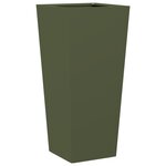 vidaXL Jardinières 2 Pièces vert olive 35x35x75 cm acier