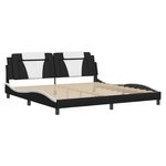 vidaXL Cadre de lit Viana sans matelas noir et blanc 200x200 cm similicuir