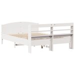 vidaXL Cadre de lit sans matelas blanc 135x190 cm bois de pin massif