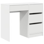 vidaXL Bureau avec tiroir Blanc 90 x 37 5 x 75 cm Bois d'ingénierie