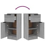 vidaXL Buffets 2 Pièces Sonoma gris 30x30x70 cm Bois d'ingénierie