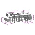 vidaXL Ensemble à manger de jardin et coussins 13 Pièces beige