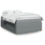 vidaXL Sommier à lattes de lit avec matelas Gris clair 140x190cm Tissu