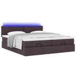VidaXL Cadre de lit ottoman avec matelas marron foncé 180x200 cm tissu