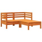 vidaXL Canapé de jardin 2 places repose-pied cire marron bois massif
