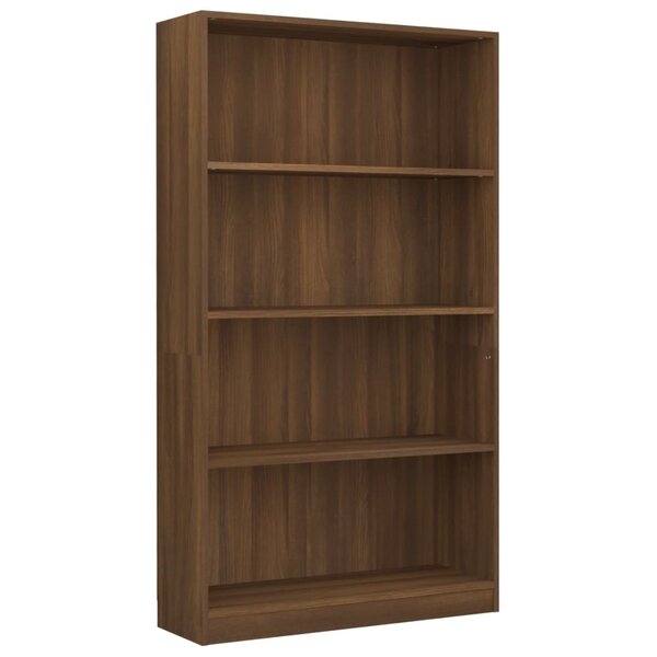 vidaXL Bibliothèque 4 niveaux Chêne marron 80x24x142cm Bois ingénierie