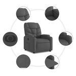 vidaXL Fauteuil inclinable électrique gris foncé tissu