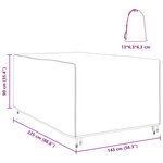 vidaXL Housse pour mobilier d'extérieur Noir 143 x 225 x 90 cm 600D