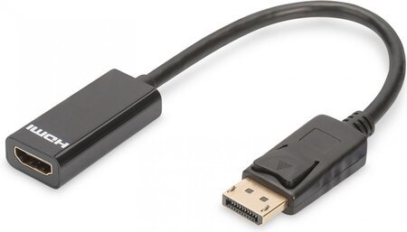 Câble adaptateur Digitus DisplayPort mâle 1.1 vers HDMI femelle (Type A) 15cm (Noir)