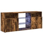 vidaXL Meuble TV avec lumières LED Chêne fumé 120x30x50 cm