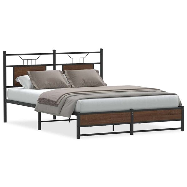 vidaXL Cadre de lit sans matelas chêne marron 137x190 cm