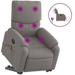 vidaXL Fauteuil inclinable de massage électrique Taupe Tissu