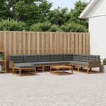 vidaXL Ensemble de canapés d'extérieur 9 Pièces Naturel et Anthracite