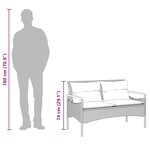 vidaXL Banc de jardin avec coussins 116x62 5x74cm beige résine tressée