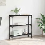 vidaXL Table console avec étagère Chêne noir 75 x 22.5 x 75 cm