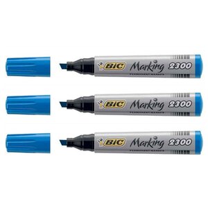 Marqueur Permanent MARKING 2300 pointe Biseau Large Bleu x 3 BIC
