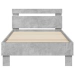 vidaXL Cadre de lit avec LED Gris béton 80 x 200 cm Bois d'ingénierie