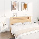 vidaXL Tables de chevet murales 2 Pièces Blanc brillant 50x36x25 cm