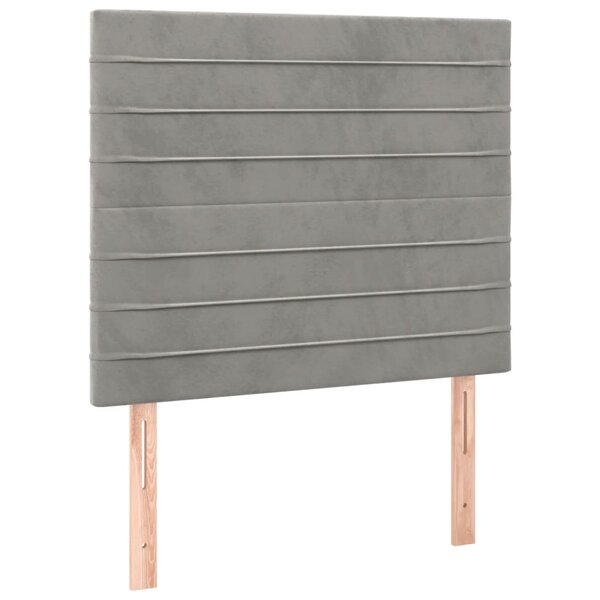 vidaXL Têtes de lit 2 Pièces Gris clair 90x5x78/88 cm Velours