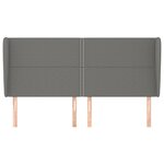 vidaXL Tête de lit avec oreilles Gris foncé 203x23x118/128 cm Tissu