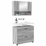 vidaXL Ensemble de mobilier de salle de bain 2 Pièces Gris Sonoma