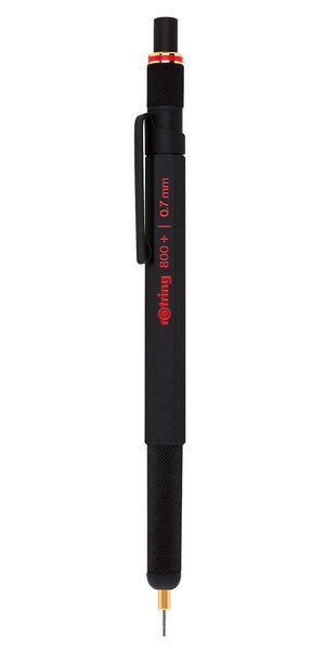 rOtring 800+ Porte-mine mécanique et stylet pour écran tactile  0 7 mm  noir