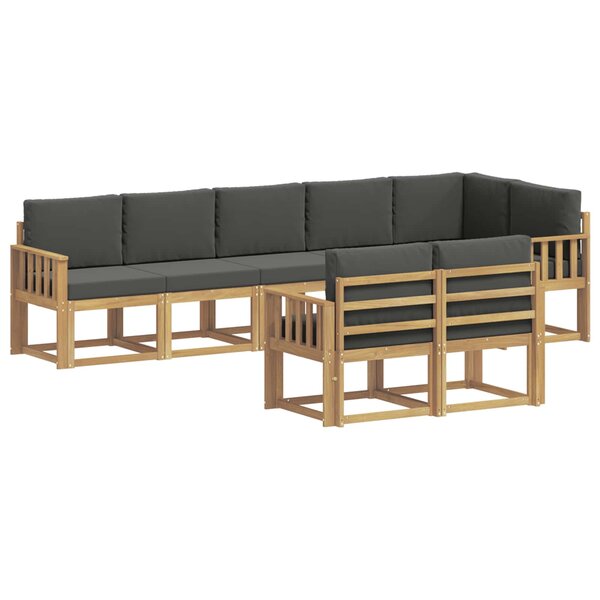 vidaXL Ensemble de canapés d'extérieur 8 Pièces Blanc et anthracite