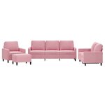 vidaXL Ensemble de canapés 4 Pièces avec coussins Rose Velours
