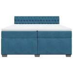 vidaXL Sommier à lattes de lit et matelas Bleu 200x200 cm velours