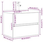 vidaXL Ensemble de meubles de salle de bain 2 Pièces gris béton
