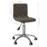 Vidaxl chaises pivotantes à manger lot de 2 gris foncé velours