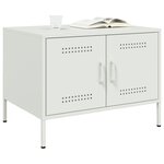 vidaXL Table basse blanc 68x50x50 5 cm acier laminé à froid