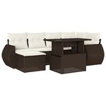 vidaXL Salon de jardin avec coussins 7 Pièces marron résine tressée