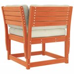vidaXL Canapé d'angle de jardin coussins cire marron bois pin massif
