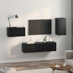 vidaXL Ensemble meuble TV avec tiroir Chêne noir Bois d'ingénierie
