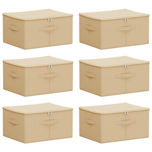 vidaXL Boîte de rangement 6 pc Tissu intissé 50 x 30 x 25 cm 37 5 L