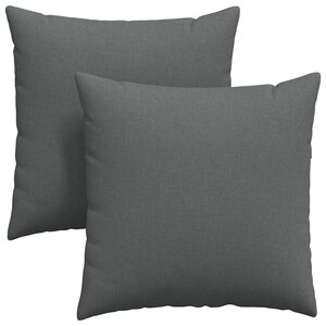 vidaXL Coussins de canapé 2 Pièces Gris foncé 80 x 80 cm tissu