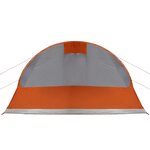 vidaXL Tente familiale tunnel 7 personnes gris et orange imperméable