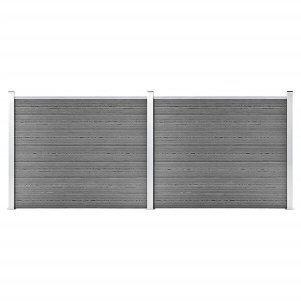 vidaXL Ensemble de panneau de clôture WPC 353x146 cm Gris