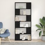 Étagère vidaXL en chêne noir 80x24x186 cm en bois d'ingénierie