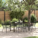 vidaXL Ensemble de salle à manger pour jardin 7 Pièces Noir polyrotin