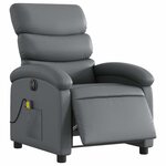 vidaXL Fauteuil de massage inclinable électrique gris similicuir