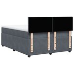 vidaXL Sommier à lattes de lit et matelas Gris foncé 160x200cm Velours