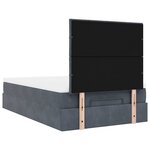 vidaXL Cadre de lit ottoman et matelas gris foncé 120x200 cm velours