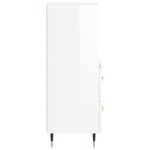 vidaXL Buffet Blanc brillant 34 5x34x90 cm Bois d'ingénierie