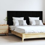 vidaXL Tête de lit murale Noir 159 5x3x60 cm Bois massif de pin