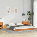 vidaXL Cadre de lit Marron cire 160 x 220 cm Bois massif en pin