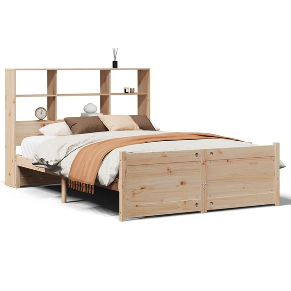 vidaXL Lit bibliothèque sans matelas 120x190 cm bois de pin massif