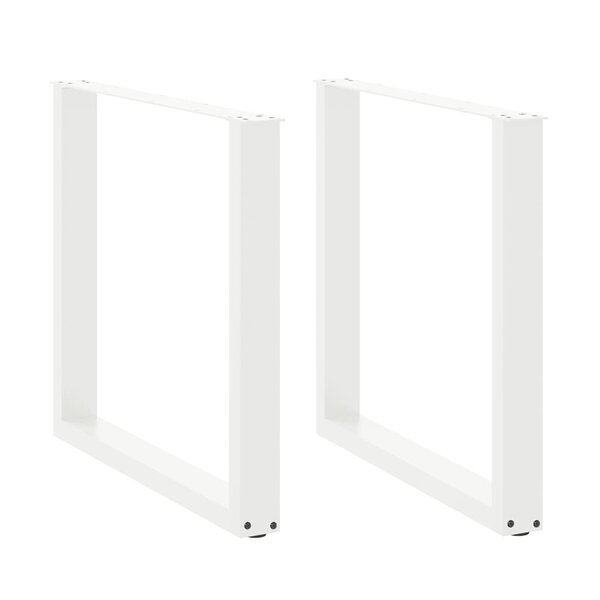 vidaXL Pieds de table à manger en U 2 pièces Blanc 90 x (72-73) cm Acier